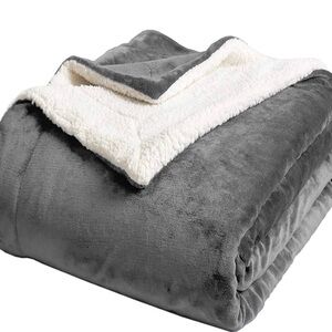 Sherpa Blanket Queen 90x90 Grey